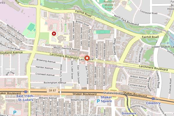 Map showing UnBar Cafe in Cleveland