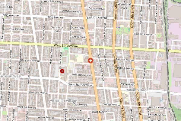 Map showing Pistacia Vera Short North in Columbus