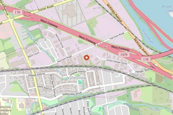 Map showing Columbus Brewing Company in Columbus