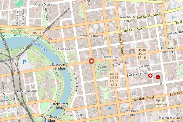 Map showing Hoof Hearted Brewing Marengo in Columbus