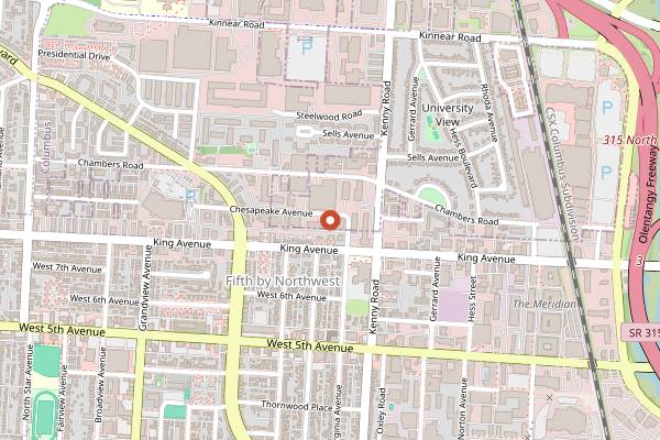 Map showing Watershed Distillery in Columbus