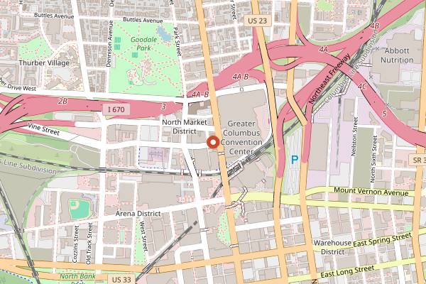 Map showing Mikey's Late Night Slice in Columbus
