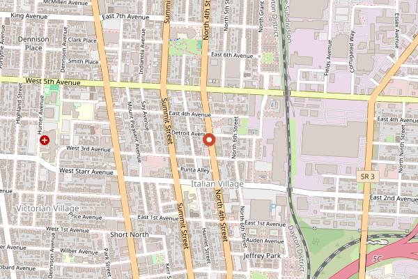 Map showing Mission Coffee Italian Village Annex in Columbus