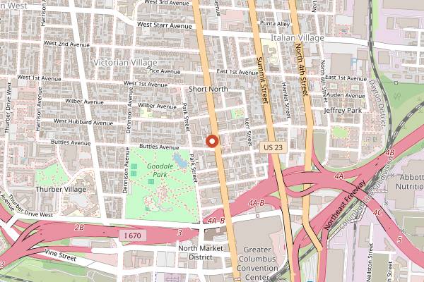 Map showing One Line Coffee Short North in Columbus