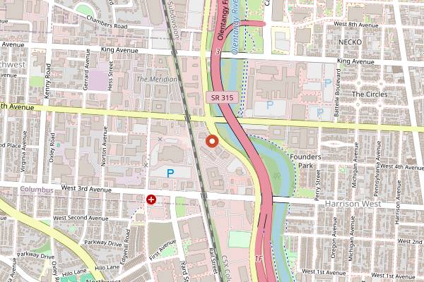 Map showing Cap City Fine Diner & Bar Grandview in Columbus