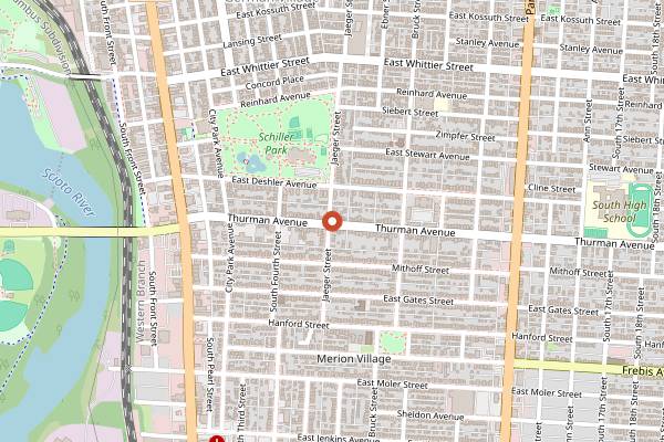 Map showing Fox in the Snow in Columbus