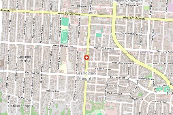 Map showing Stauf's Coffee Roasters in Columbus