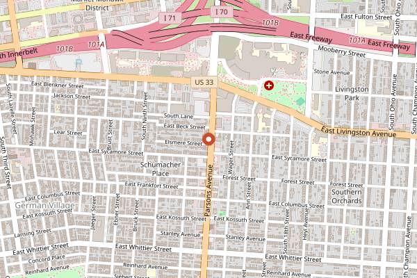 Map showing Comune in Columbus