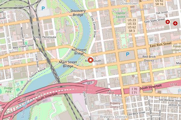 Map showing Columbus Arts Festival in Columbus