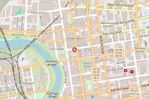 Map showing Veritas in Columbus
