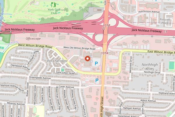 Map showing Worthington Farmers Market in Columbus