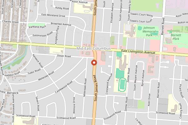 Map showing Donatos Pizza in Columbus