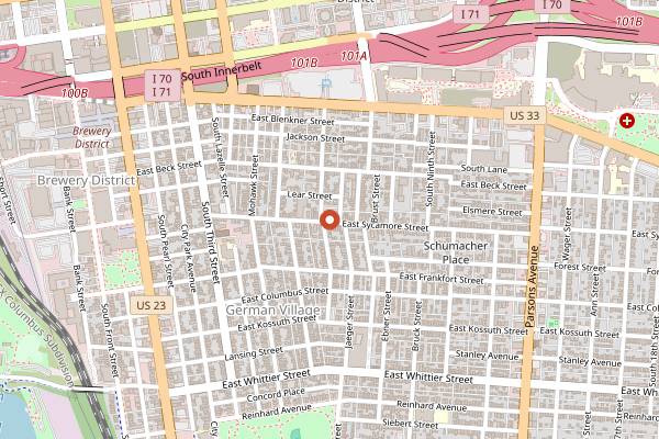 Map showing The Sycamore in Columbus