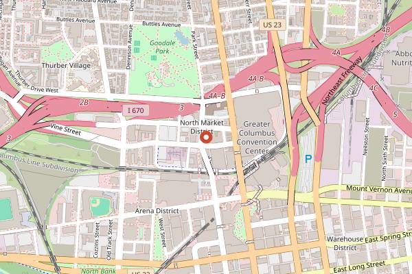 Map showing Jeni's Splendid Ice Creams North Market in Columbus