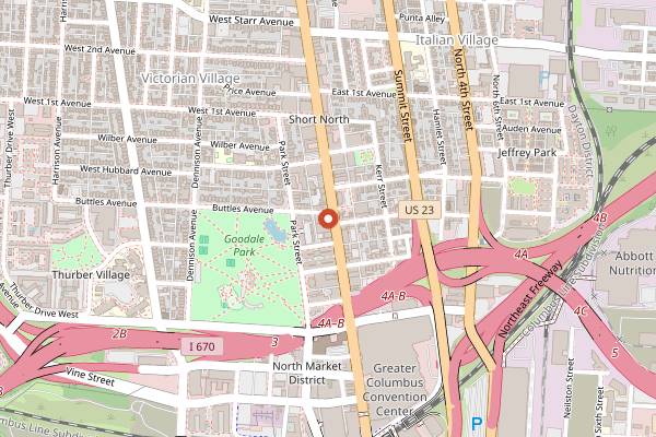 Map showing Forno Kitchen + Bar Wine Program in Columbus