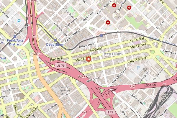 Map showing Pecan Lodge (BBQ Bakery items) in Dallas