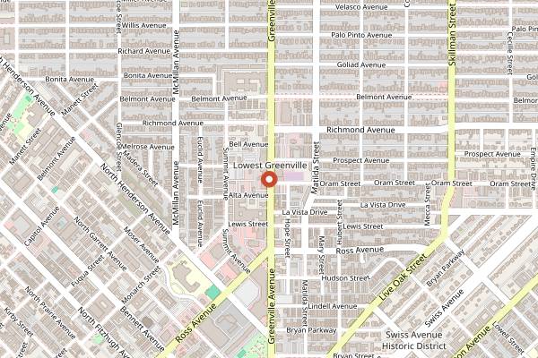 Map showing Village Baking Co. (Greenville Ave) in Dallas