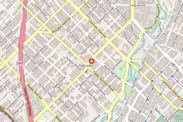 Map showing Village Baking Co. (Oak Lawn) in Dallas