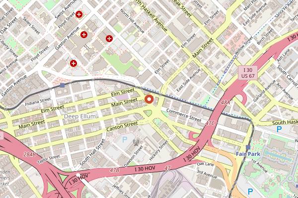 Map showing Cold Beer Company in Dallas