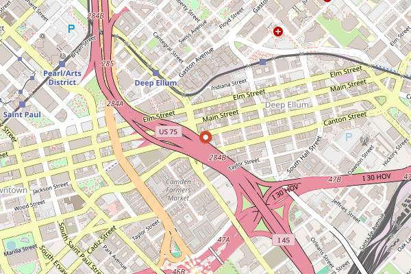 Map showing Dot's Hop House in Dallas