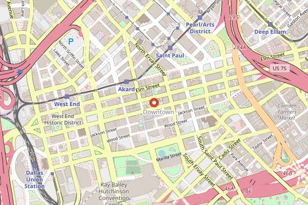 Map showing Midnight Rambler in Dallas