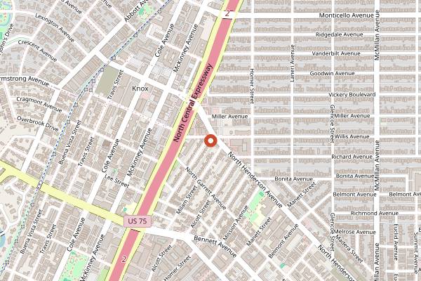Map showing The Old Monk in Dallas