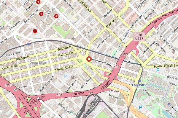 Map showing Unlawful Assembly Brewing Co. in Dallas