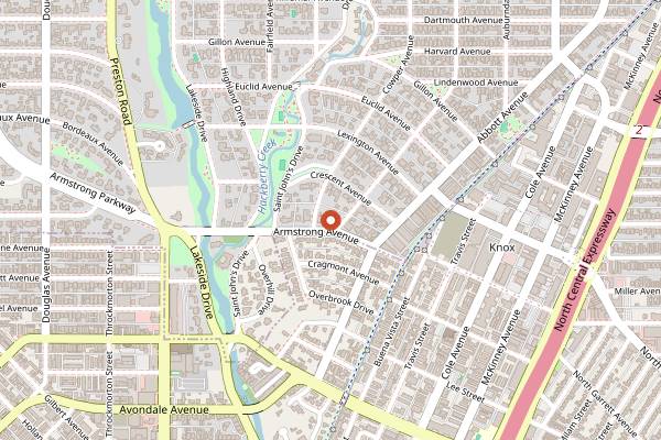 Map showing Knox Bistro in Dallas