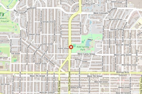 Map showing Oddfellows in Dallas