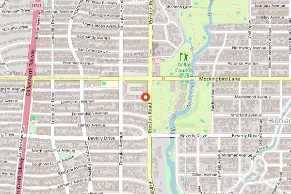 Map showing Sadelle's (Highland Park Village) in Dallas