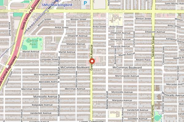 Map showing Sundown at Granada in Dallas