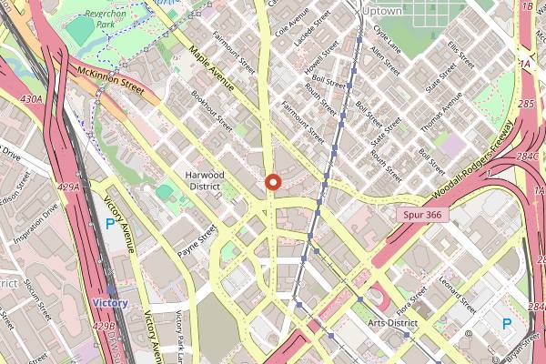 Map showing El Fenix in Dallas