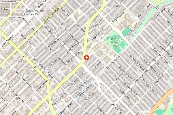 Map showing Cafe Brazil (Greenville) in Dallas