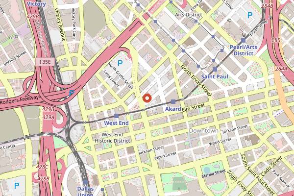 Map showing Fond in Dallas