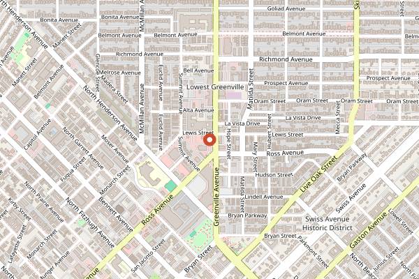 Map showing John's Cafe in Dallas