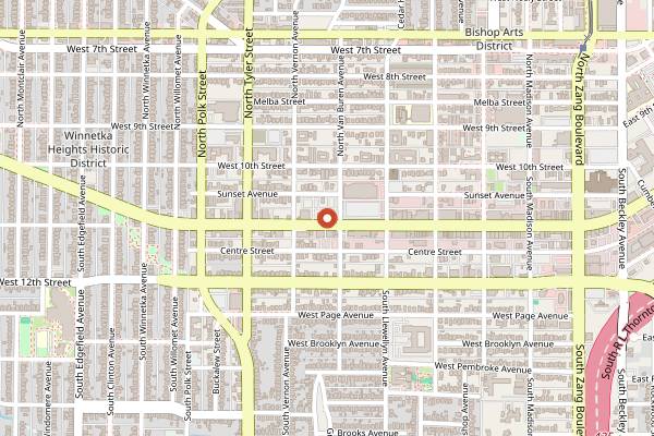Map showing Wayward Coffee Co. (Oak Cliff) in Dallas