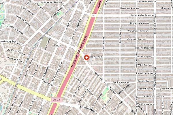 Map showing Barcelona Wine Bar in Dallas