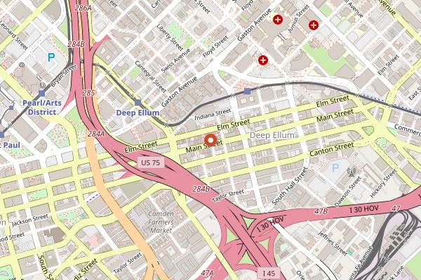 Map showing Revolver Taco Lounge in Dallas