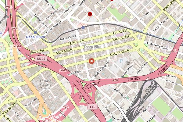 Map showing Merit Coffee (Deep Ellum) in Dallas