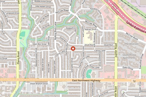 Map showing White Rock Coffee in Dallas
