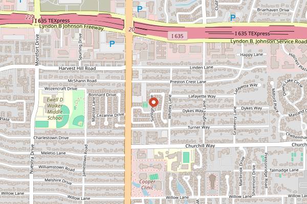 Map showing Aderet Restaurant in Dallas
