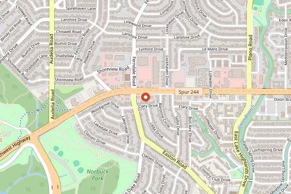 Map showing Haute Sweets Patisserie in Dallas