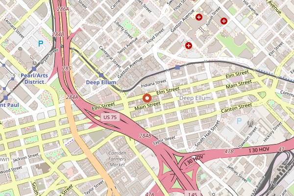 Map showing Revolver Taco Lounge in Dallas