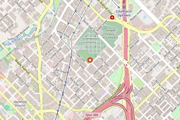 Map showing Mamani in Dallas