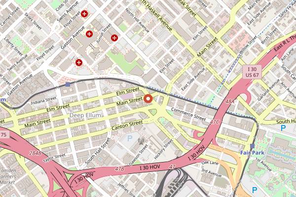 Map showing Tatsu Dallas in Dallas