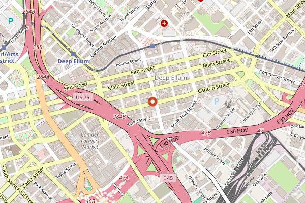 Map showing Secret Food Tours Dallas (Deep Ellum) in Dallas