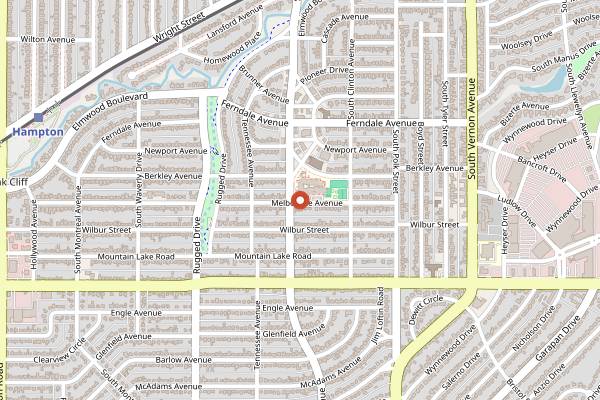 Map showing Oak Cliff Bread in Dallas
