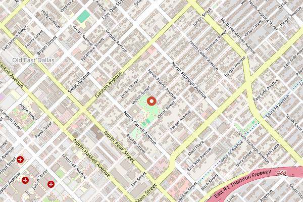 Map showing Saint Valentine in Dallas