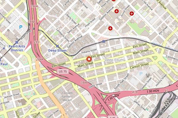 Map showing Armoury D.E. in Dallas