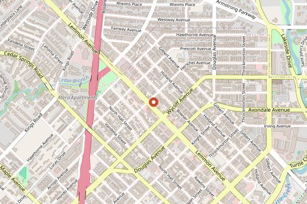 Map showing Mia's Tex-Mex in Dallas